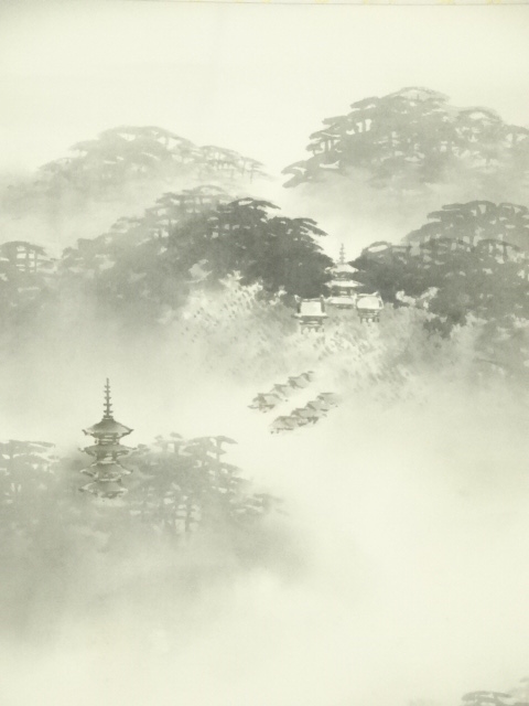 掛け軸 荒川勝英 水墨山水 絹本 希少 軸装 茶道具 掛軸 美品 共箱 二重箱 掛け軸 荒川勝英 水墨山水 絹本 希少 軸装 茶道具 掛軸 美品 共箱 二